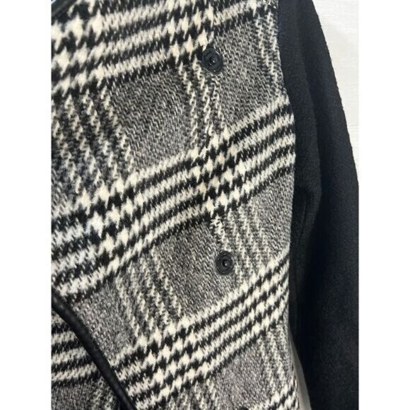 Guess‎ Plaid Houndstooth Wool Trench Coat Blazer Small - Picture 9 of 11